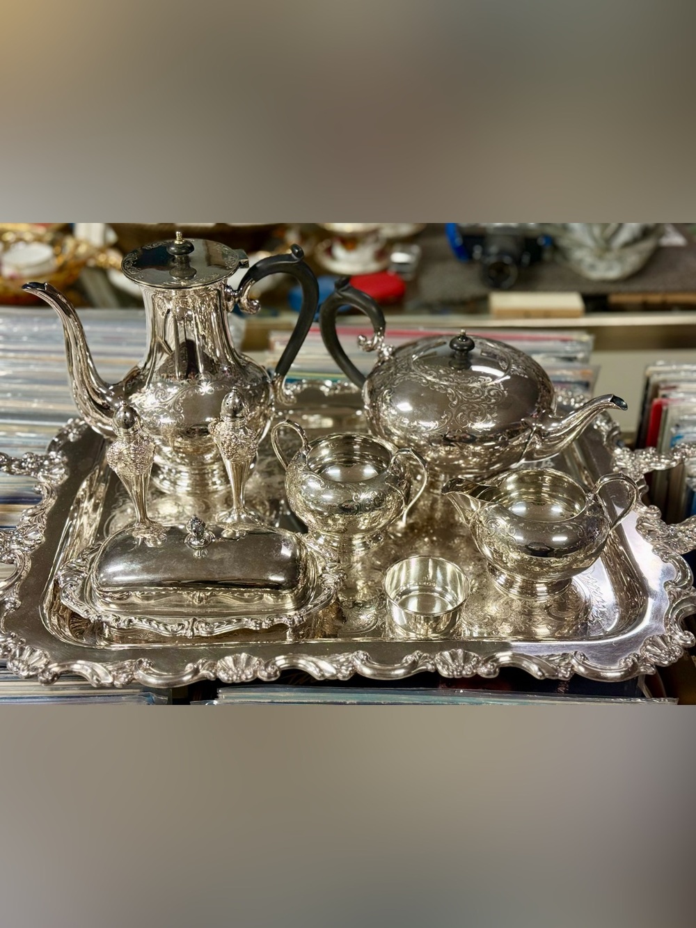 Vintage English Made Silver  Plated Tea and Coffee Service Set - Polished Silver